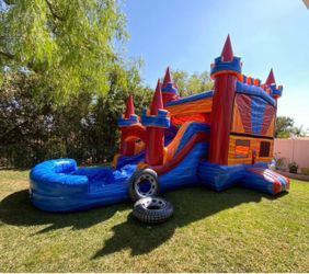 Inflatable Castle Bounce House with Slide and Pool