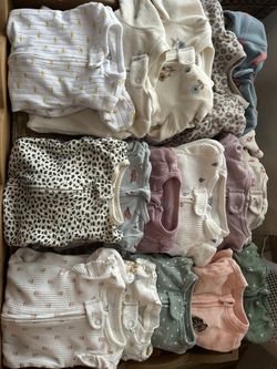 Over 20 Newborn Baby  Girls Sleepers! Some Never Worn