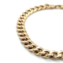 14kt Gold Open Hollow Cuban Bracelet 9” 12.90grams 7.9mm 160148 1