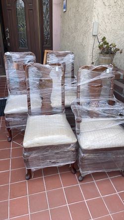 Solid wood dining chairs set 4