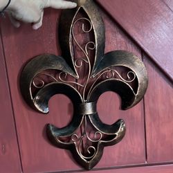 Adalina Fleur de Lis Wall Art Burnished Gold