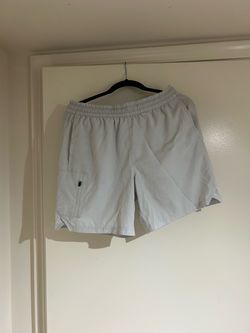 Light Gray Elastic Waist Shorts
