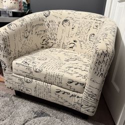 Barrel Chair & Ottoman/Stool 