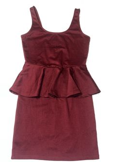 New Burgundy Peplum Dress Size medium 