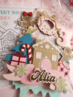 Pink Christmas Cake Topper