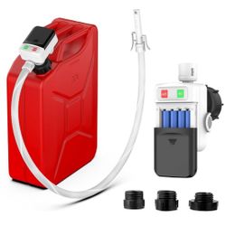 Fuel Transfer Pump with Auto Stop Sensor Overfill Protection, 3.2 GPM Portable Automatic Fuel Transfer Pump Kit with 4 Tank Adapter, Portable Gas Pump