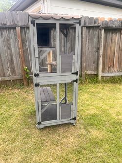 Large Outdoor Wood Cat Enclosure Catio