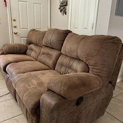 3 Seater Recliner Sofa with Massage Function and Home Theater Armchair in Brown