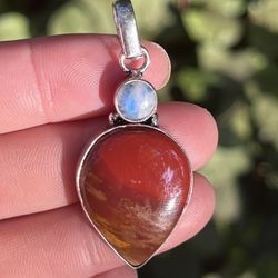 925 Silver Overlay Mookaite Moonstone Pendant 