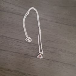 Cadena De Plata Con Ojo Color Morado Claro