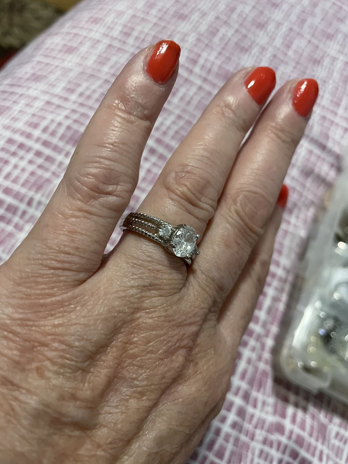 Beautiful Wedding/Engagement Ring Various Sizes 14K Gold Plated With Zircon Stones