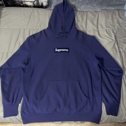 “Washed Navy” Supreme Box Hoodie 
