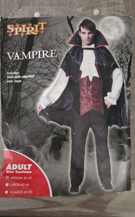VAMPIRE SHIRT WITH ATTACHED VEST AND CAPE