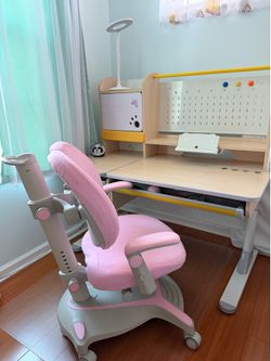 Adjustable Kids Study Desk and Ergonomic Chair Set