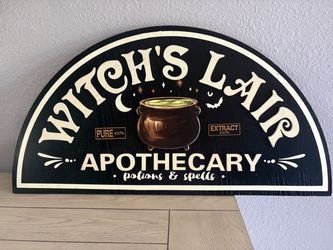 Halloween witch apothecary sign