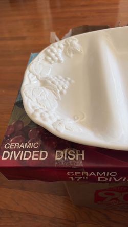 17 inch ceramic divided dish