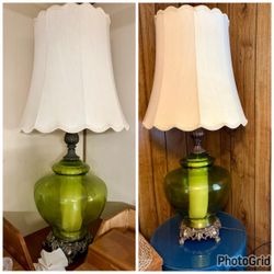 2 Retro glass lamps 41” tall