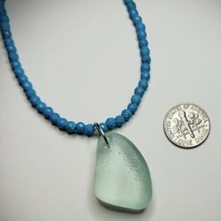 Sea Glass Bead Necklace (2 Pieces Of Sea Glass!) 