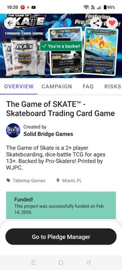 Skate TCG Card Game Brand New Kickstarter Edition Super Rare