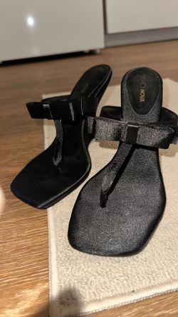 Black Satin Silk FASHION NOVA Mules