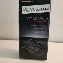 Toshiba PA3922U-1ARA Black 30W Global AC Adapter for Toshiba 10 Tablet. NEW OPEN BOX ITEM.