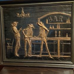 Stockman At The Bar Creative Copper Art Byron Gregus Signed 