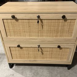 Vingli wood rattan Filing Cabinet