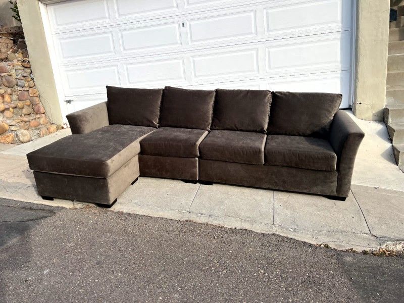 Brown / Bronze Sectional Couch (10 FT x 5 FT) - In perfect condition - Can Deliver!