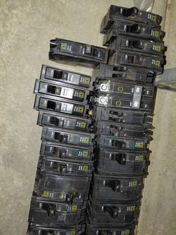 Electrical panel breakers.