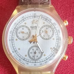 Collectors Vintage Swiss Swatch 1993 Chrono Croccante  SCK401 Tachometer Collectors Wristwatch. Keeps perfect time. Movement: Swiss Quartz Chronograph
