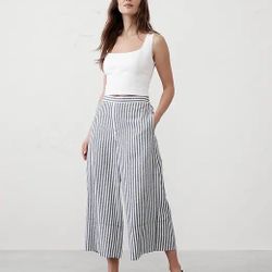 Banana Republic Factory Wide-Leg Linen-Blend Cropped Pull-On Pant XXS