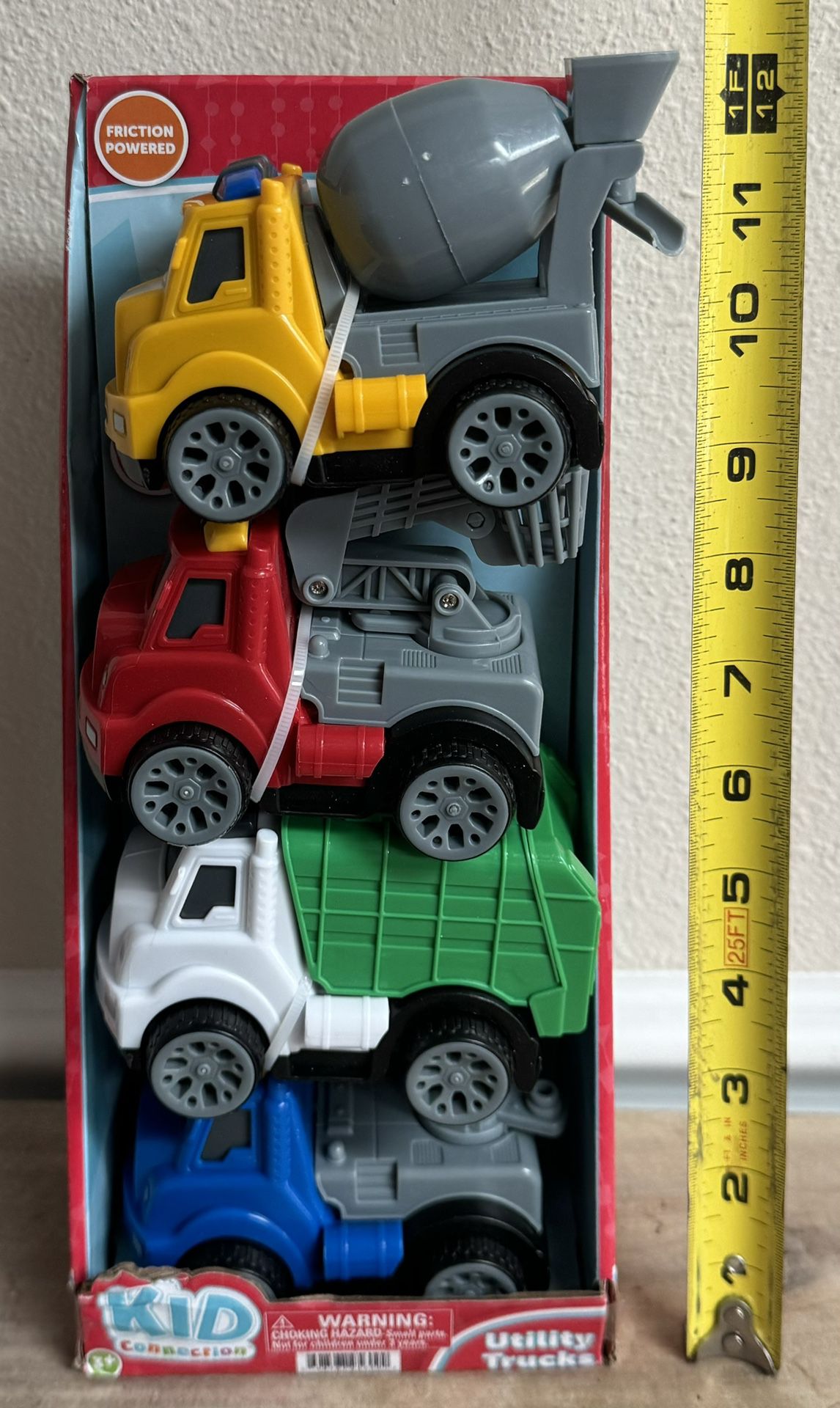 NEW in Package Set of Four Friction Powered Utility Trucks just $8 xox