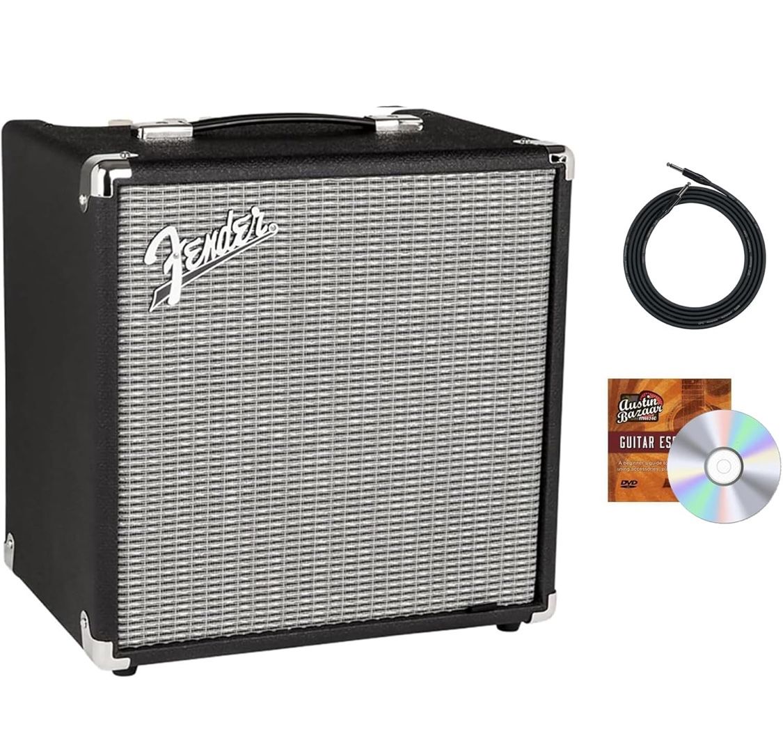 New in Box Fender Rumble 25 Bass Combo Amplifier Bundle with Cable