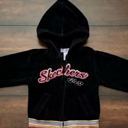Free Baby Girl Clothes Skechers Black Velour Hoodie Jacket Size 3T