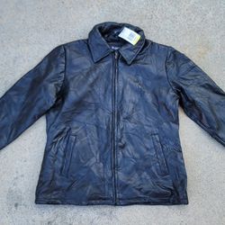 Vtg PB Basics Quilted Leather Jacket 