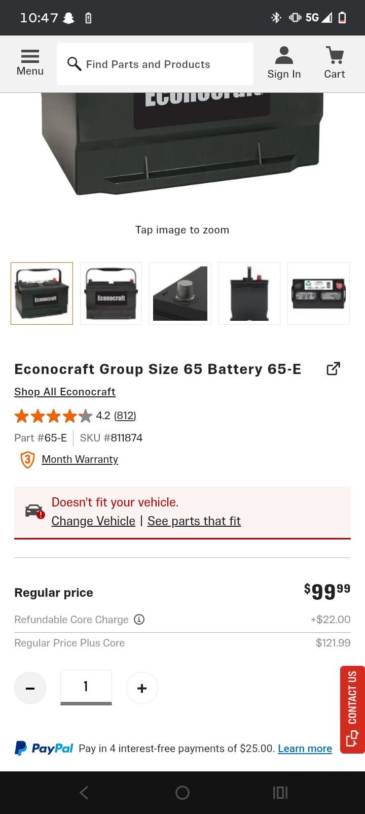 econocraft 65e battery