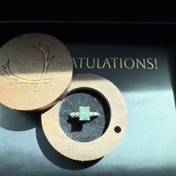 Moss Agate Engagement Ring size 6