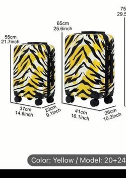 Tiger Print Hardshell Luggage Set - 20" and 24"