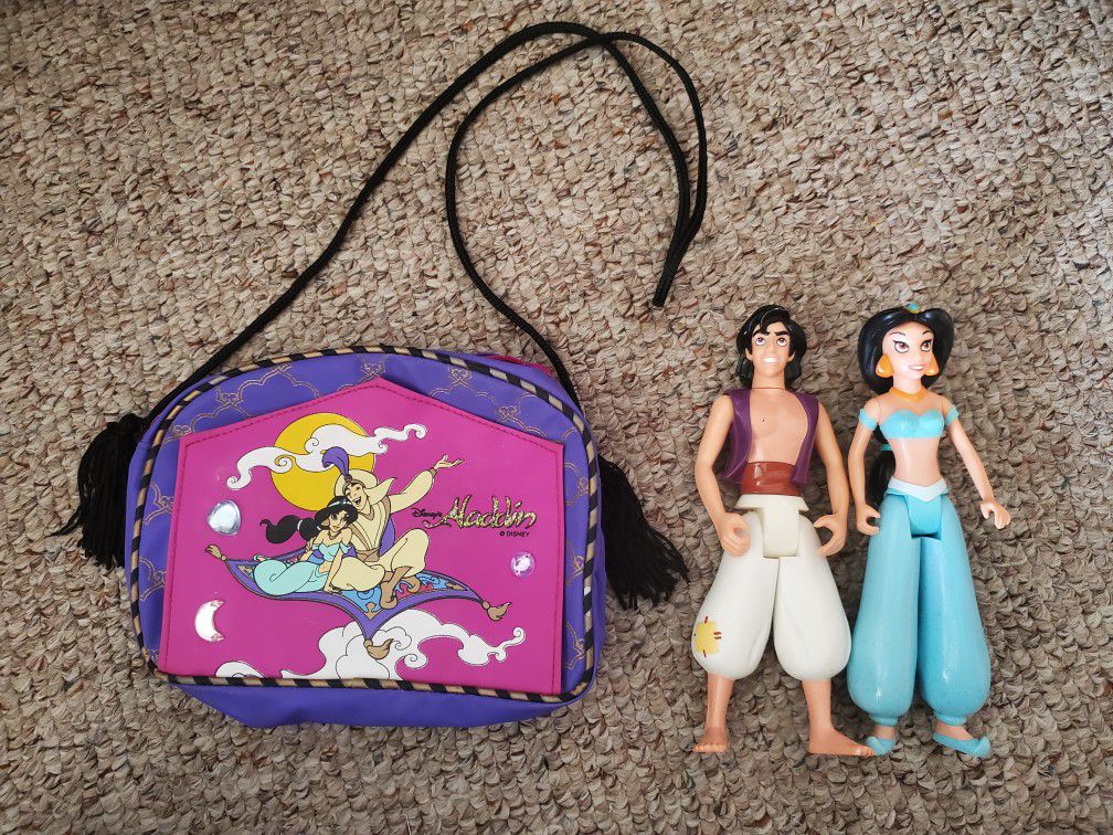 Disney Aladdin Figures and bag