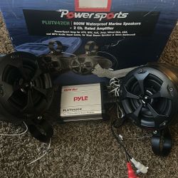 Pyle 800W Marine Speakers with Amplifier