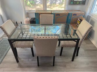 Glass Dining Table and Chairs