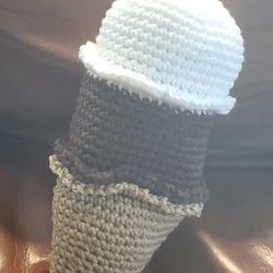 Ice Cream Cone Crocheted Pillow 