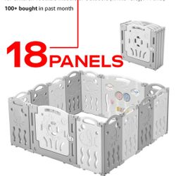 18- PANEL ALBOTT BABY FENCE KID PLAYPEN