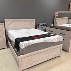 The Best Price ⭕ $10 Down Payment Finance ⭕Gerridan 4 Piece Queen Panel Bedroom Set