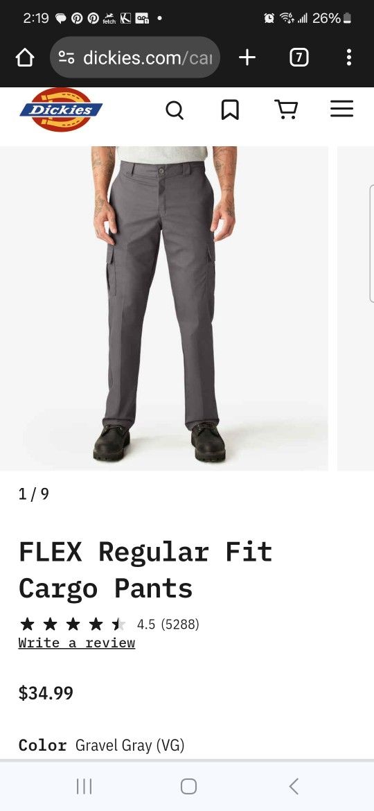 3 unopened Dickies CARGO PANTS 30×38