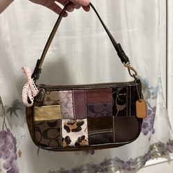 Coach y2k patchwork shoulder purse
