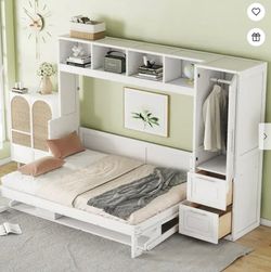 Queen Murphy bed w/ mattress.