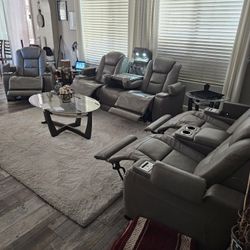 Ashley Leather Couch/LoveSeat/Recliner Combo