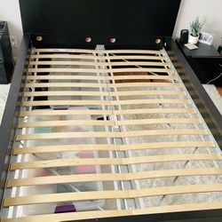 Full IKEA Black Bedframe/Nightstand