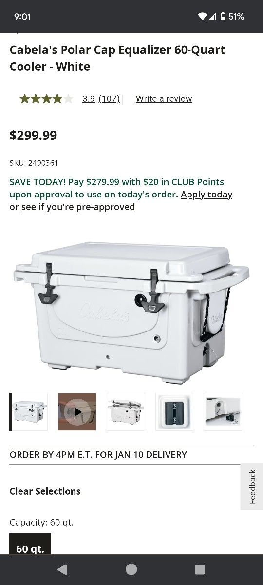 Cabela's Cooler Boat Hunting Ice Cold Like New